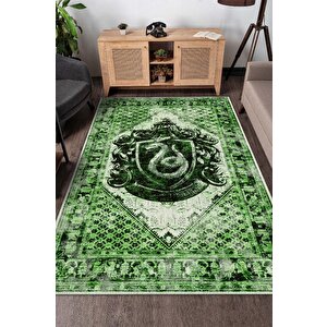 Slytherin Harry Potter Desenli Halı Yeşil Renkli Halı Harry Potter Film Sever Halısı 160x240 cm