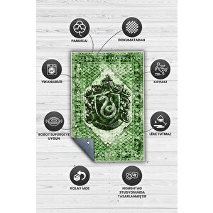 Homshtag Slytherin Harry Potter Desenli Halı Yeşil Renkli Halı Harry Potter Film Sever Halısı