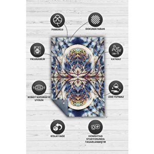 Homshtag Gök Saati Çok Renkli Mutfak Halısı Soyut Salon Halısı Geometrik Desenli Özel Tasarım Halı