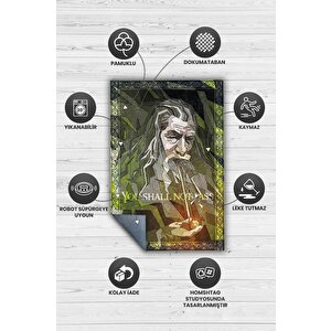 Homshtag Geçiş Yok Film Desenli Yeşil Renkli Yüzüklerin Efendisi Halısı Geometrik Film Temalı Halı