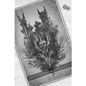 Kutsal Tohumlar Film Desenli Siyah Gri Renkli Yüzüklerin Efendisi Halısı Film Temalı Halı 200x300 cm