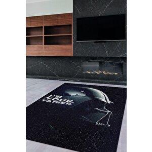 Ben Babanım Film Halısı Star Wars Temalı Film Halısı Siyah Renk Star Wars Filmi Halısı 160x240 cm