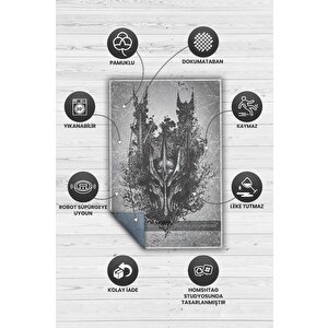 Homshtag Kutsal Tohumlar Film Desenli Siyah Gri Renkli Yüzüklerin Efendisi Halısı Film Temalı Halı