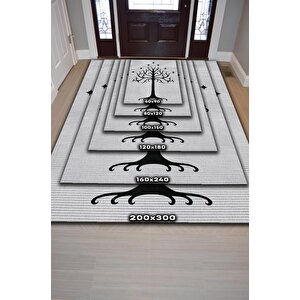 Homshtag Gondor Ağacı Film Desenli Gri Siyah Renk Yüzüklerin Efendisi Halısı Film Sever Temalı Halı