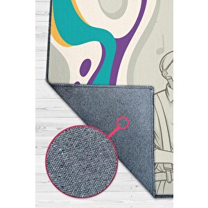 Hayatta Ve Cazda Yanlış Nota Yok  Çok Renkli Müzik Halısı Caz Sever Halı Müzisyene Hediye 80x120 cm