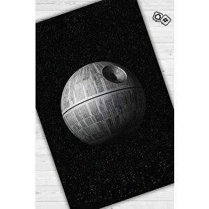 Death Star Star Wars Desenli Halı Siyah Renkli Halı Star Wars Film Sever Halısı Modern Halı 160x240 cm