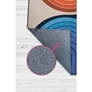 Gecem Ve Gündüzüm Ying Yang Halı Renkli Oturma Odası Halısı Minimalist Yıkanabilir Halı 120x180 cm