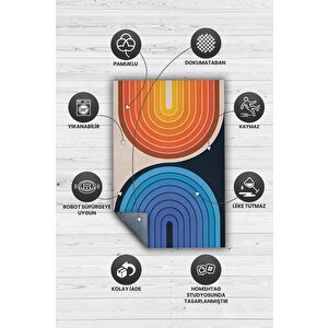 Homshtag Gecem Ve Gündüzüm Ying Yang Halı Renkli Oturma Odası Halısı Minimalist Yıkanabilir Halı