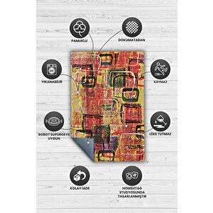 Homshtag Pastel Boho Çok Renkli Mutfak Halısı Soyut Salon Halısı Geometrik Desenli Özel Tasarım Halı