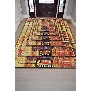 Homshtag Pastel Boho Çok Renkli Mutfak Halısı Soyut Salon Halısı Geometrik Desenli Özel Tasarım Halı