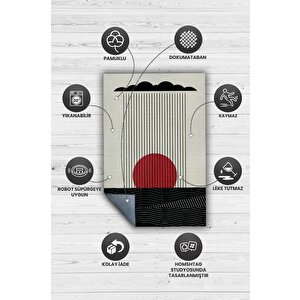 Homshtag Günbatımında Denize Yağan Yağmur,geometrik Tasarım Halı,modern Çizgili,dokuma Tabanlı Halı