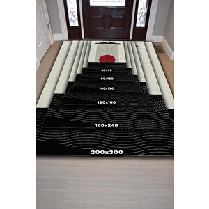 Homshtag Günbatımında Denize Yağan Yağmur,geometrik Tasarım Halı,modern Çizgili,dokuma Tabanlı Halı