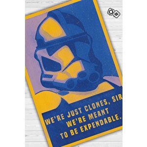 Biz Sadece Klonlarız Star Wars Temalı Film Halısı Mavi Sarı Renkli Star Wars Filmi Halısı 80x120 cm