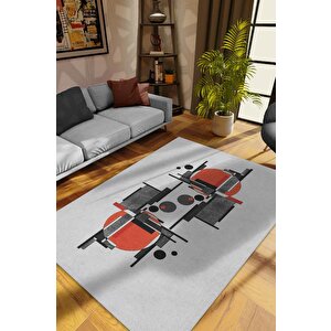 Simetrik,geometrik Oturma Odası Halısı,sanatseverler İçin,pamuklu Dokuma Tabanlı Halı 200x300 cm