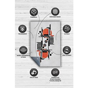 Homshtag Simetrik,geometrik Oturma Odası Halısı,sanatseverler İçin,pamuklu Dokuma Tabanlı Halı