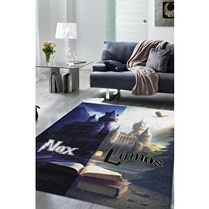Lumos Nox Art Deco Harry Potter Desenli Halı Yıkanabilir Genç Odası Halısı Çok Renkli Halı 200x300 cm
