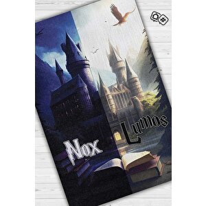 Lumos Nox Art Deco Harry Potter Desenli Halı Yıkanabilir Genç Odası Halısı Çok Renkli Halı 200x300 cm
