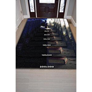 Homshtag Lumos Nox Art Deco Harry Potter Desenli Halı Yıkanabilir Genç Odası Halısı Çok Renkli Halı