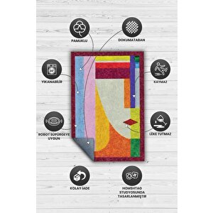 Homshtag Geometrik Kadın Çok Renkli Halı Minimal Salon Halı Tasarım Mutfak Halısı Soft Tasarım Halı