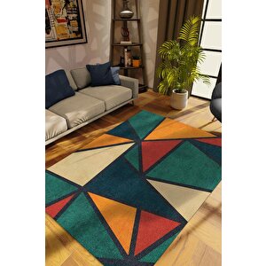 Üçgenler,geometrik Halı,renkli Mutfak Halısı,şekilli Genç Odası Halısı,dokuma Tabanlı Halı 160x240 cm
