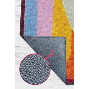 Homshtag Geometrik Kadın Çok Renkli Halı Minimal Salon Halı Tasarım Mutfak Halısı Soft Tasarım Halı 100x150 cm
