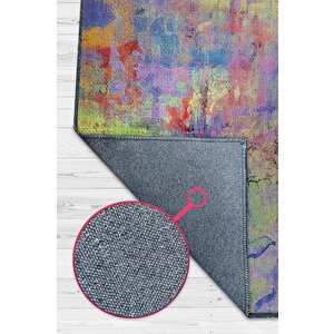 Pastel Sanatı Çok Renkli Mutfak Halısı Soyut Desenli Salon Halısı Modern Pastel Renkli Halı 160x240 cm