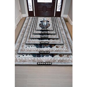 Homshtag Gandalf Figürlü Geleneksel Desenli Mavi Turuncu Gri Renkli Yüzüklerin Efendisi Halısı