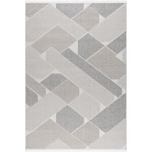 Pastel Halı Loop 342a Kemik Gri Serisi Salon Oturma Yatak Odası Halısı