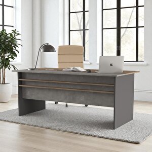 Ofis Çalışma Masası 180*90cm Gri-kahve