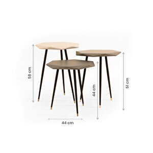 Barcelona Servis Sehpası | Zigon Sehpa | 3’lü Sehpa Takımı | Rehome