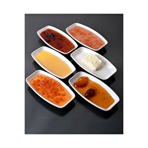 6 Adet 1. Sınıf Kütahya Seramik Çerezlik Kahvaltılık Sosluk Sunumluk Tabak - Beyaz