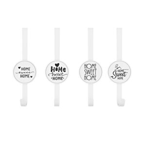 Metal Kapı Arkası Askı –  4'lü Kanca, 28 Cm Uzunluk, 8 Cm Orta Genişlik, Havlu Ve Kıyafet Askısı