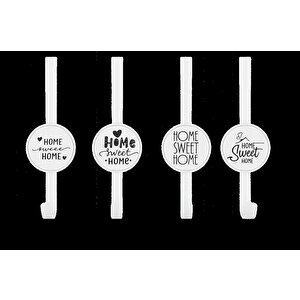 Metal Kapı Arkası Askı –  4'lü Kanca, 28 Cm Uzunluk, 8 Cm Orta Genişlik, Havlu Ve Kıyafet Askısı
