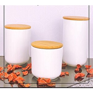 3 Adet Ahşap Vakumlu Kapaklı Kavanoz Seti 900ml+700ml+500ml