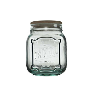 Original Ahşap Kapaklı Kavanoz 1,1 Litre