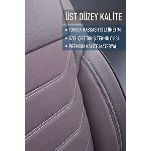 Fiat Linea Actual Lüx Deri Detaylı Oto Koltuk Kılıfı Ön Arka Takım Carbon Serisi Füme