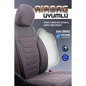 Daewoo Nexia Lüx Deri Detaylı Oto Koltuk Kılıfı Ön Arka Takım Carbon Serisi Füme