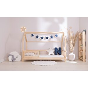 Montessori Çatılı Silindir Parmaklıklı Karyola