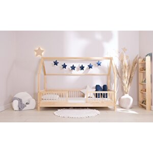 Montessori Çatılı Silindir Parmaklıklı Karyola