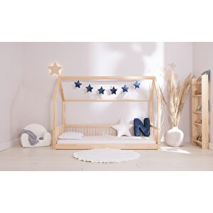 Montessori Çatılı Silindir Parmaklıklı Karyola
