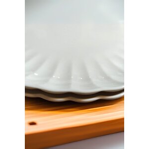 Kütahya Porselen Bone Luz Form Pasta Takımı 6 Parça 21cm Beyaz Bnlzf21dus600