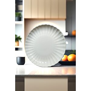 Kütahya Porselen Bone Luz Form Pasta Takımı 6 Parça 21cm Beyaz Bnlzf21dus600