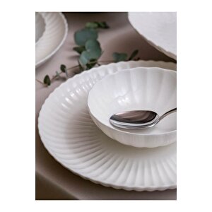 Kütahya Porselen Bone Luz Form Yemek Takımı Beyaz 24 Parça 6 Kişilik