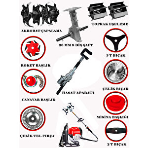 Eisenn Bc 520 12 Parça Sırt Tırpan + Çapalama Aparatları + Zeytin Toplama