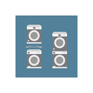 Çamaşır Makinesi Kurutma Makinesi İstifleme Birleştirme Kiti Beko Grundig Ayarlanabilir, Gri - Inox