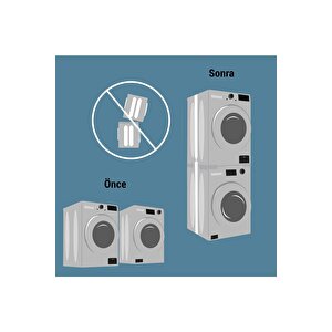 Çamaşır Makinesi Kurutma Makinesi İstifleme Birleştirme Kiti Electrolux Ayarlanabilir, Gri - Inox Mo