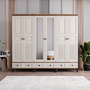 Terra 6 Kapaklı Çekmeceli Gardırop Tamamı Mdf (aytaşı) Aytaşı