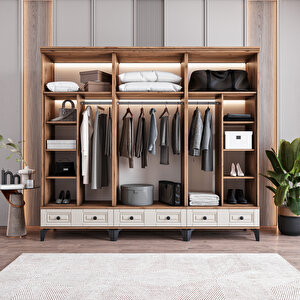 Terra 6 Kapaklı Çekmeceli Gardırop Tamamı Mdf (aytaşı) Aytaşı