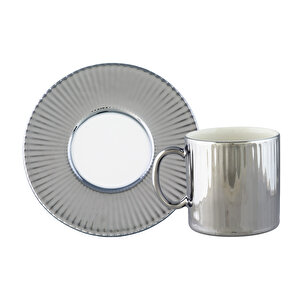Aryıldız Lumiere Platin 4 Parça 2 Kişilik Türk Kahve Fincan Takımı 90 Ml