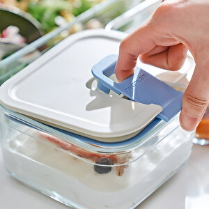 Neoflam Perfect Seal Kare Cam Saklama Kabı Bej 1100 Ml